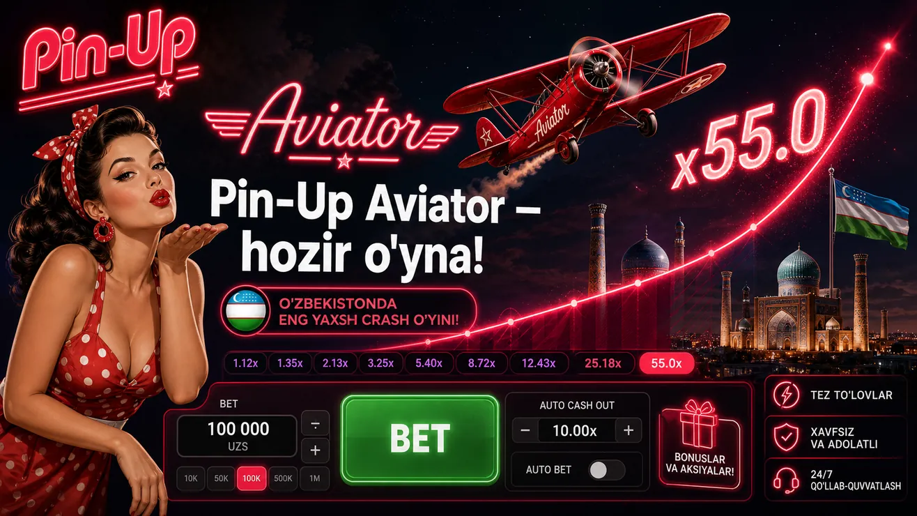 Pin-Up kazino Aviator — 65,000,000 UZS xush kelibsiz bonusi